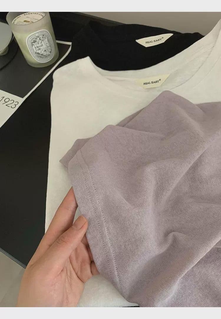 면 75 집결하다 섬유 25 초록 초록 눈꽃 면 긍정적 인 어깨 루즈핏 한 부서 반팔 티셔츠 여성 다용도 여름 상세 이미지 10