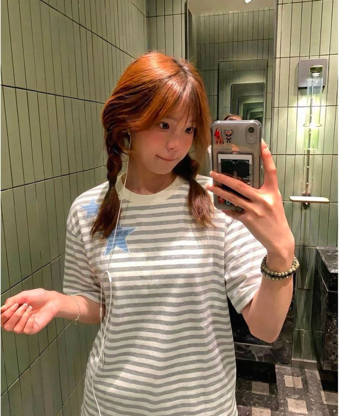자수 네리 가게 천 순면 220 그램 면 음식 털 느낌 반팔 티셔츠 이미지 4