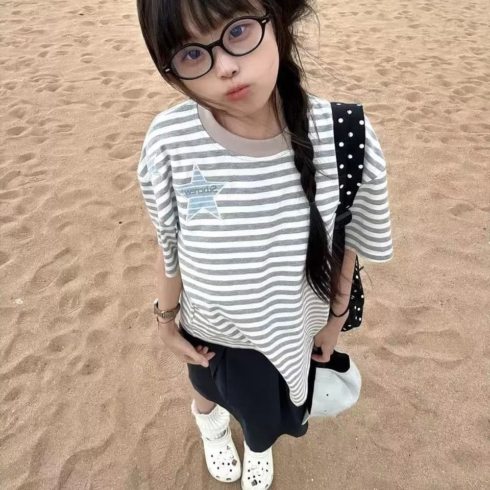 자수 네리 가게 천 순면 220 그램 면 음식 털 느낌 반팔 티셔츠 이미지 5