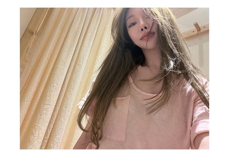 대나무 마디 면 tee 대나무 마디 코튼 롤 측면 주머니 반팔 티셔츠 여성 디자인 센스 루즈핏 슬림해 보이는 한 부서 상세 이미지 9