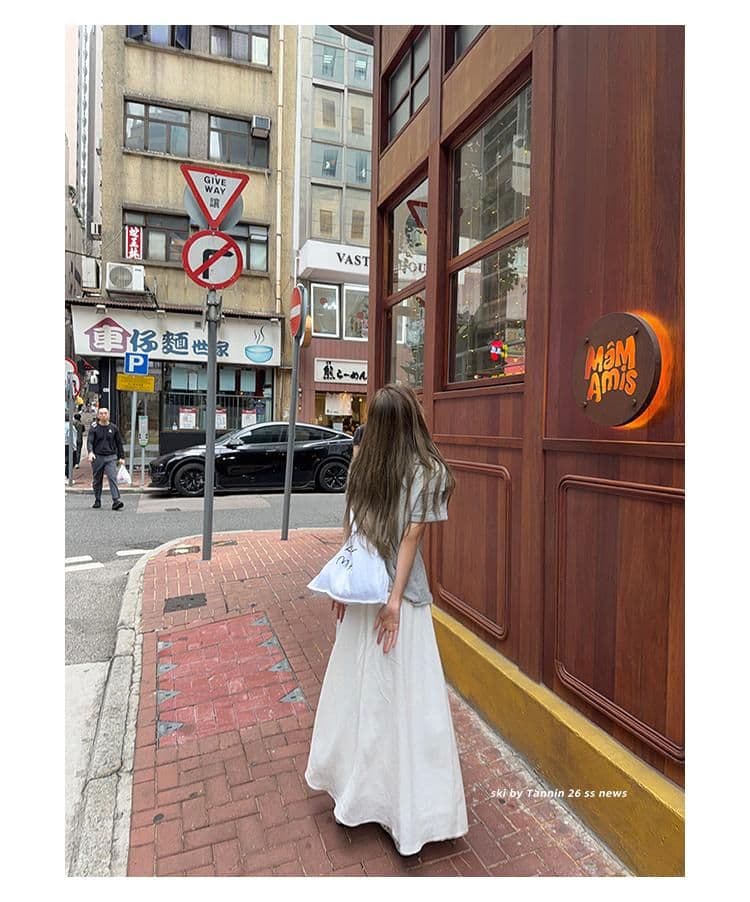 대나무 마디 면 tee 대나무 마디 코튼 롤 측면 주머니 반팔 티셔츠 여성 디자인 센스 루즈핏 슬림해 보이는 한 부서 상세 이미지 19