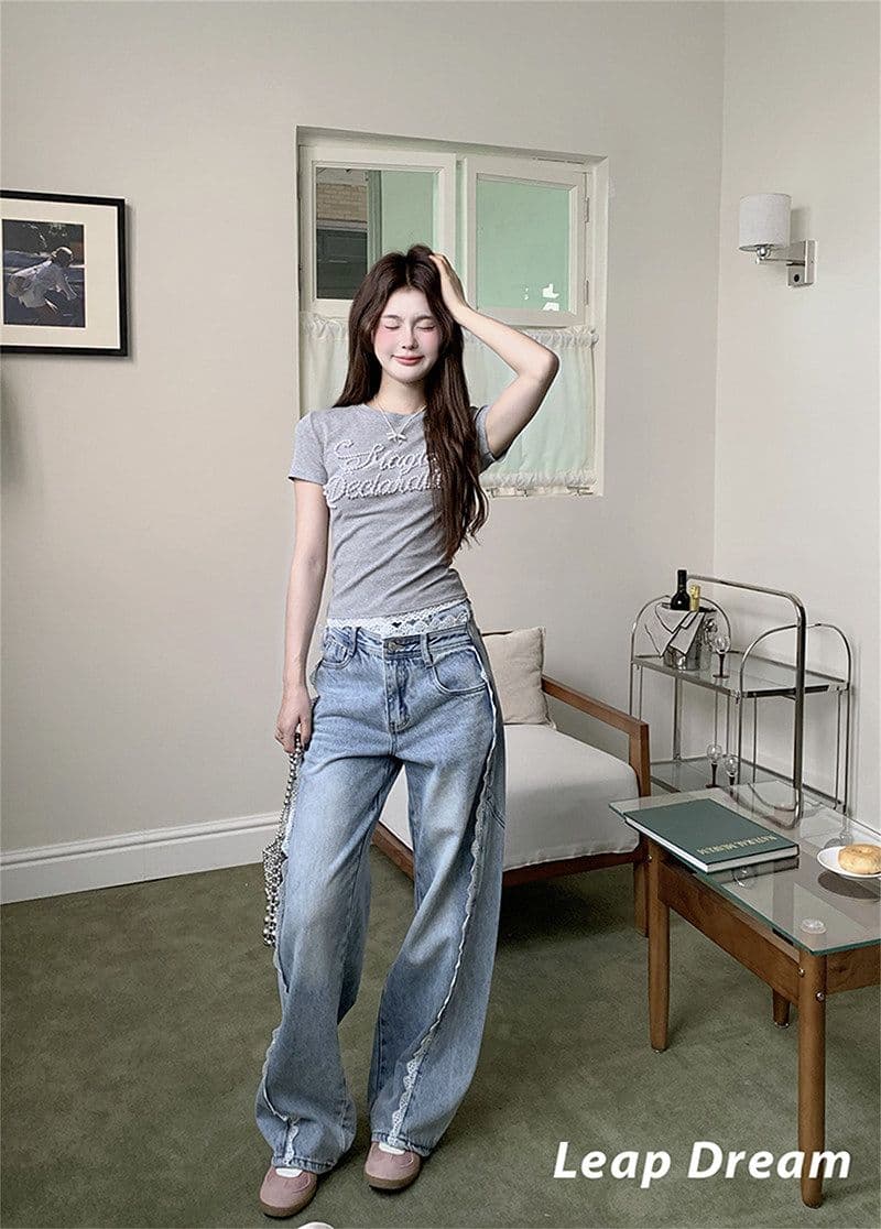 원본 진주 40 92 면 8 암모니아 Lun 2026 알파벳 비즈 박기 레이스 반팔 달콤함 연령 감소 품격 맨위 상세 이미지 4