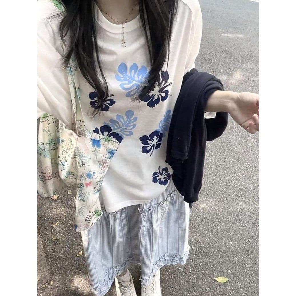 광저우 품질 여름 얇은 스타일 자외선 차단 긴팔 블라우스 새로운 캐주얼 루즈핏 느긋한 라운드 넥 티셔츠 이미지 2