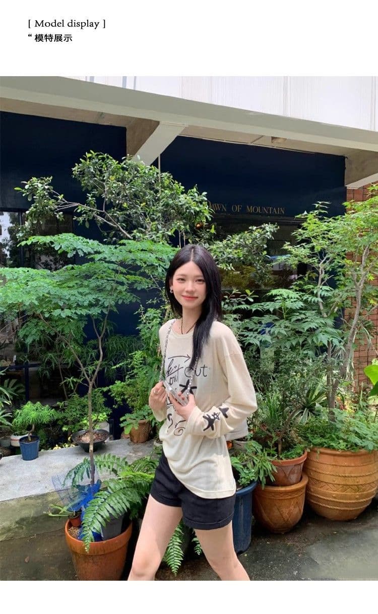 광저우 품질 얇은 스타일 자외선 차단 블라우스 루즈핏 여름 디자인 센스 아메리칸 재미있는 낙서 프린트 맨위 상세 이미지 2