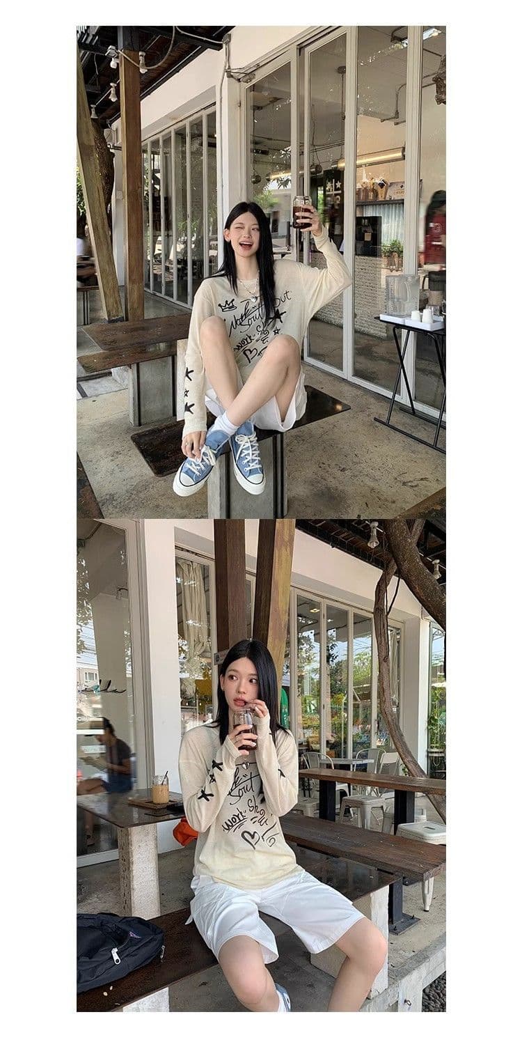 광저우 품질 얇은 스타일 자외선 차단 블라우스 루즈핏 여름 디자인 센스 아메리칸 재미있는 낙서 프린트 맨위 상세 이미지 8