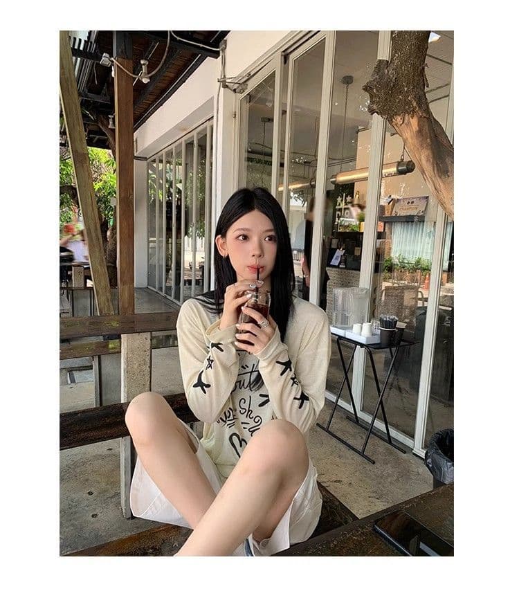 광저우 품질 얇은 스타일 자외선 차단 블라우스 루즈핏 여름 디자인 센스 아메리칸 재미있는 낙서 프린트 맨위 상세 이미지 11