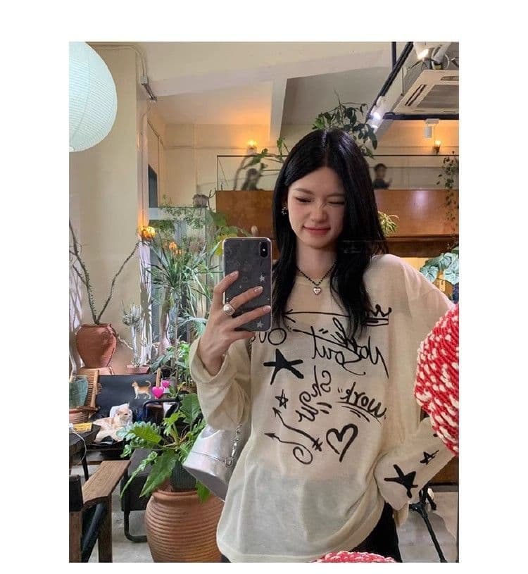 광저우 품질 얇은 스타일 자외선 차단 블라우스 루즈핏 여름 디자인 센스 아메리칸 재미있는 낙서 프린트 맨위 상세 이미지 17