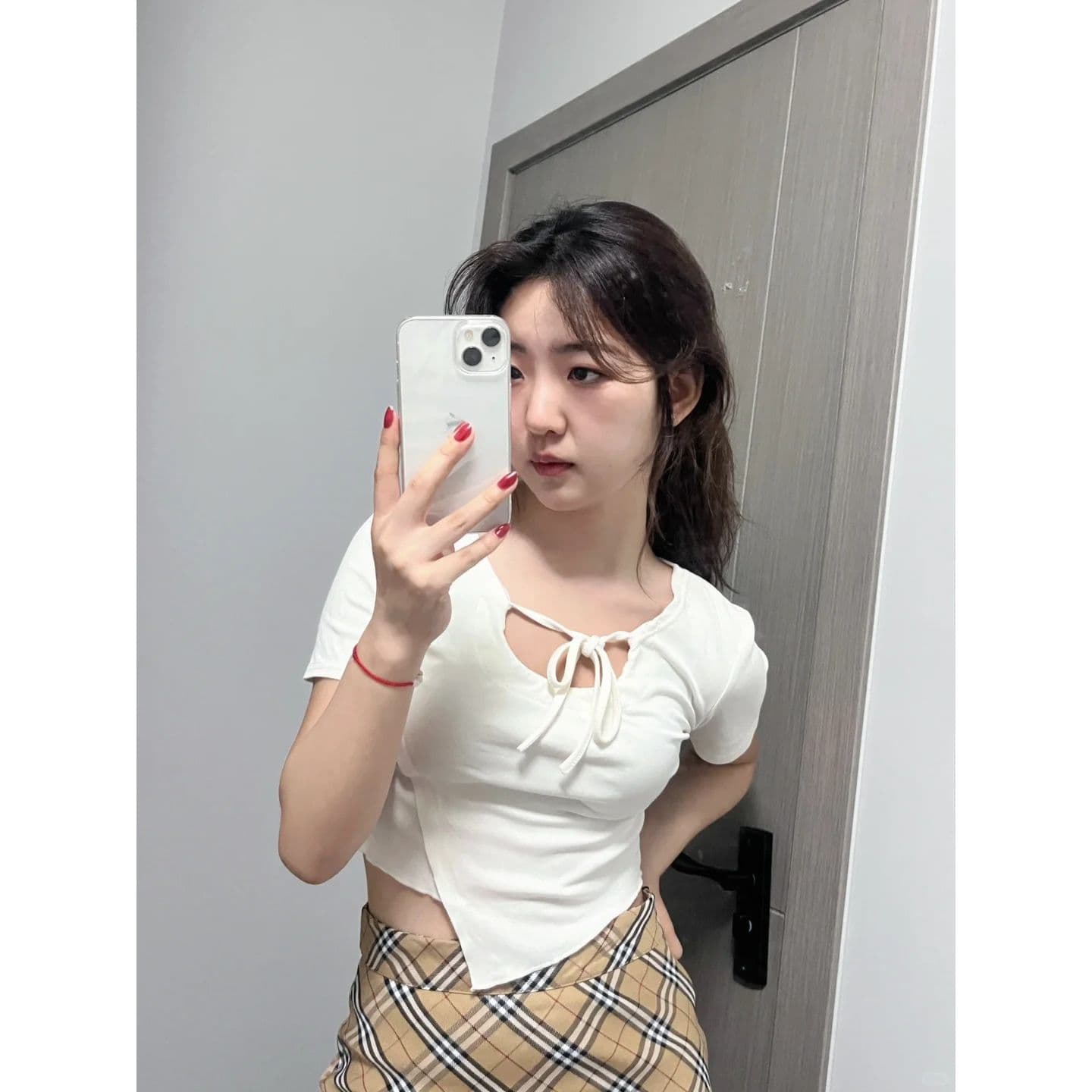 원본 품질 불규칙 스트랩 긍정적 인 어깨 반팔 티셔츠 여성 여름 맨위 이미지 5
