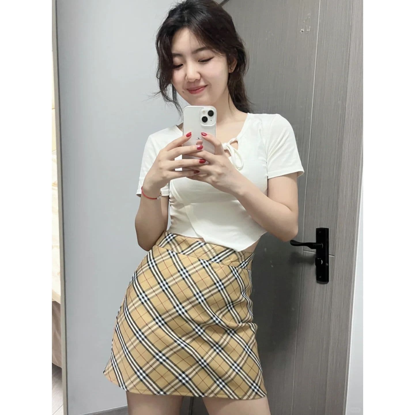 원본 품질 불규칙 스트랩 긍정적 인 어깨 반팔 티셔츠 여성 여름 맨위 이미지 4