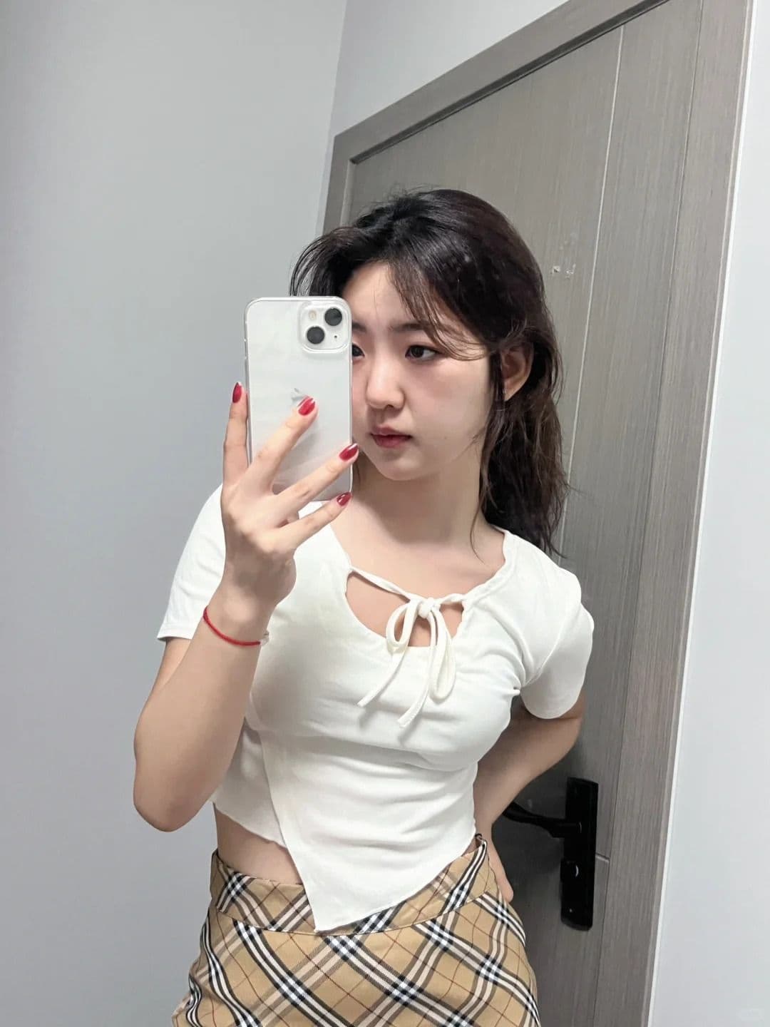 원본 품질 불규칙 스트랩 긍정적 인 어깨 반팔 티셔츠 여성 여름 맨위 상세 이미지 6