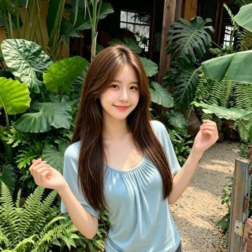 사람들 면 270 그램 디자인 센스 파란색 u 칼라 백리스 반팔 티셔츠 여성 미니멀리즘 다용도 몸매 가꾸기 주름 맨위 상세 이미지 1