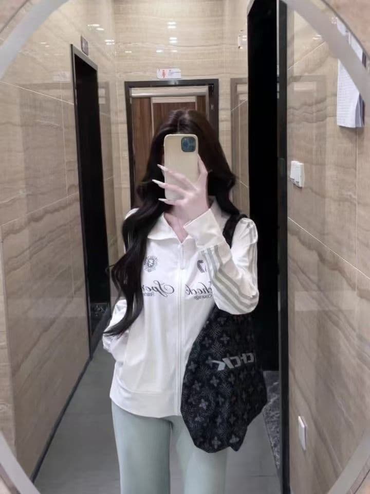 원본 것 타이로드 3개 바 광저우 원단 루즈핏 스탠드 칼라 자외선 차단 의류 여성 상세 이미지 1