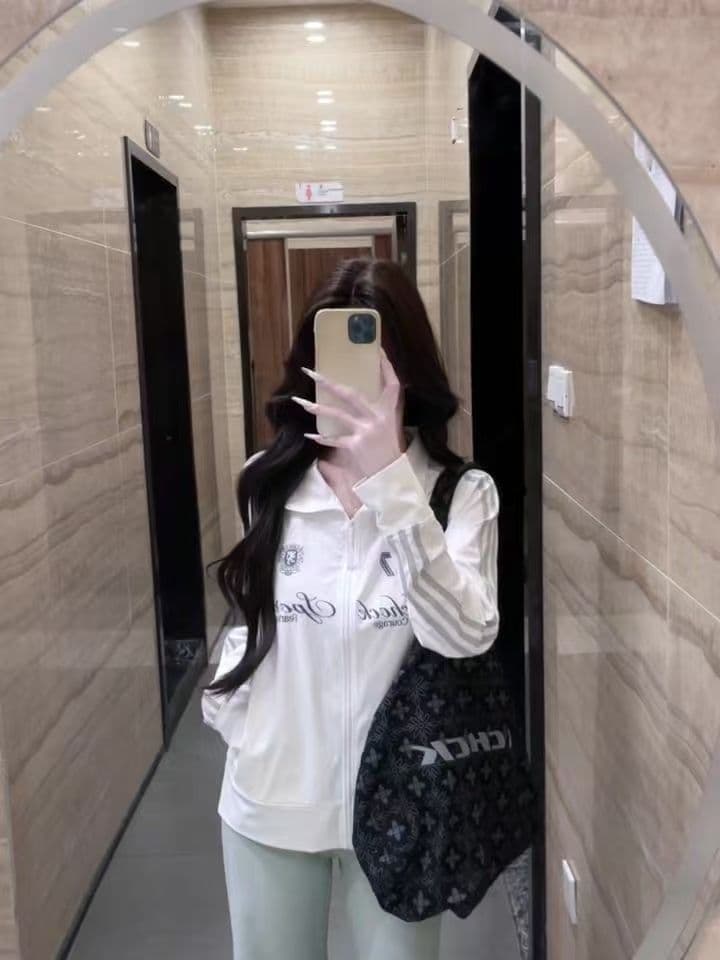 원본 것 타이로드 3개 바 광저우 원단 루즈핏 스탠드 칼라 자외선 차단 의류 여성 상세 이미지 2