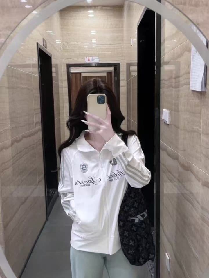원본 것 타이로드 3개 바 광저우 원단 루즈핏 스탠드 칼라 자외선 차단 의류 여성 상세 이미지 4