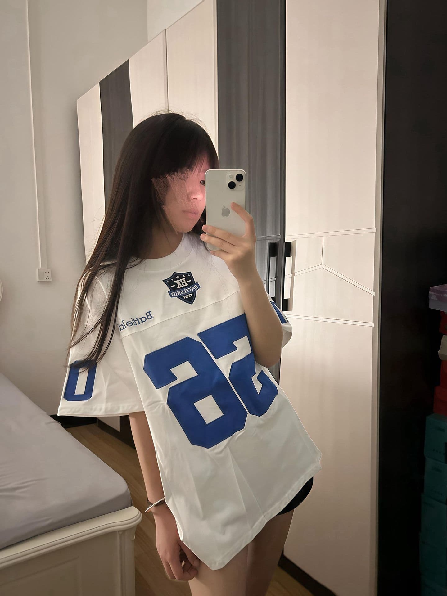 자수 패치 네리 가게 천 19 지점 220 그램 순면 반팔 티셔츠 여성