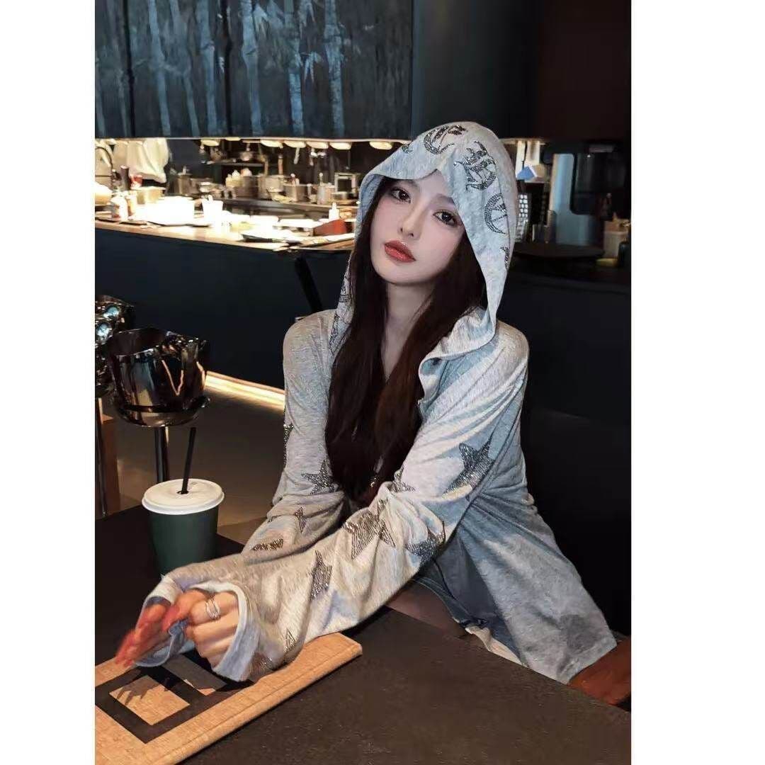 핫픽스 검 지퍼 헤드 모방 눈꽃 면 다용도 화이트 자외선 차단 의류 여성 여름 오픈 가디건 맨위 캐주얼 바람 상세 이미지 19
