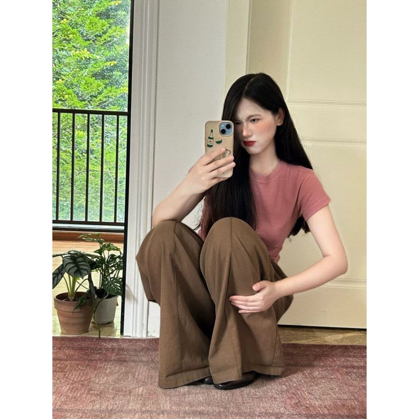 경관 그림 40 순면 리브 210 그램 1 1+ 전체 바느실 이후 패키지 칼라 핫걸 품격 맨위 여성 이미지 5
