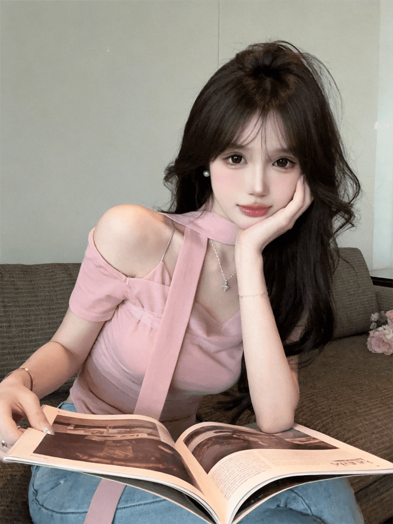 2026 슈퍼 화재 연령 감소 맨위 디자인 센스 오프숄더 불규칙 망사 패치워크 다용도 몸매 가꾸기 반팔 티셔츠 여름 상세 이미지 3