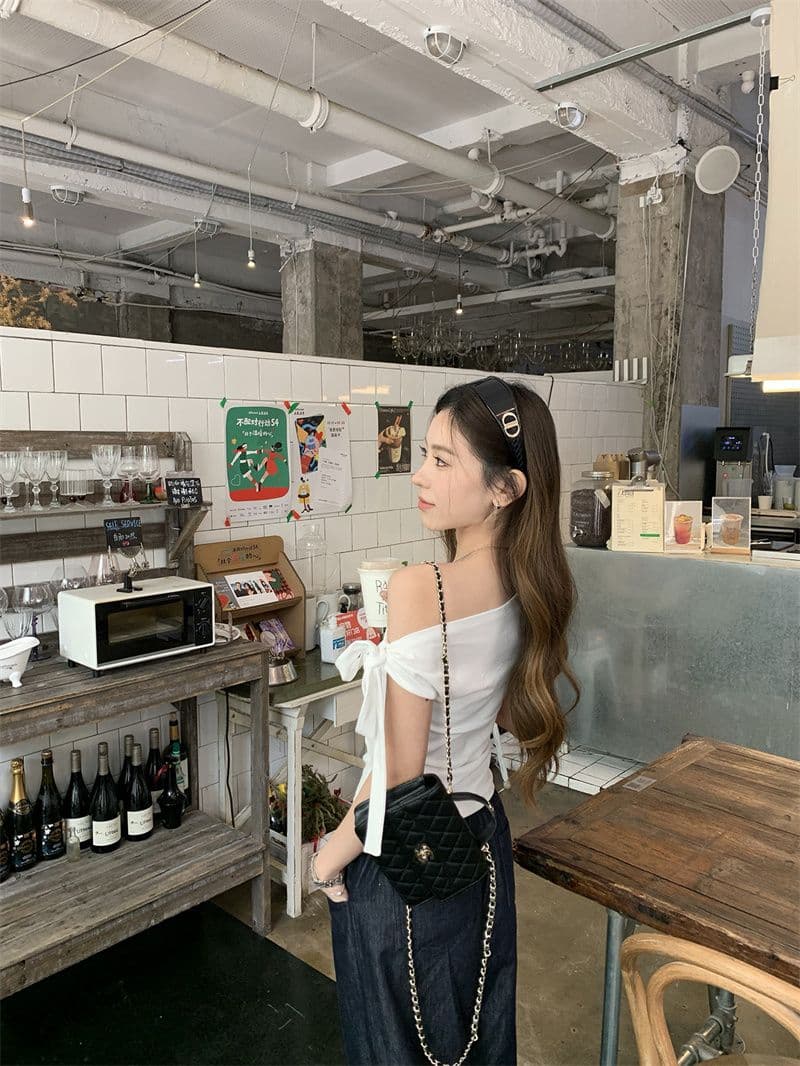 260 그램 1 1 인 면 일방적 인 스트랩 비스듬한 어깨 반팔 티셔츠 디자인 센스 몸매 가꾸기 품격 쇼트 스타일 맨위 상세 이미지 13