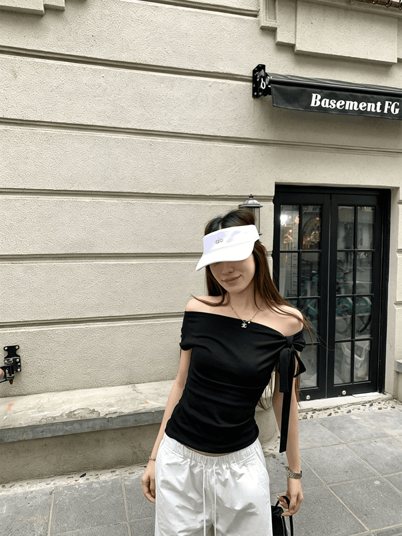 260 그램 1 1 인 면 일방적 인 스트랩 비스듬한 어깨 반팔 티셔츠 디자인 센스 몸매 가꾸기 품격 쇼트 스타일 맨위 상세 이미지 19