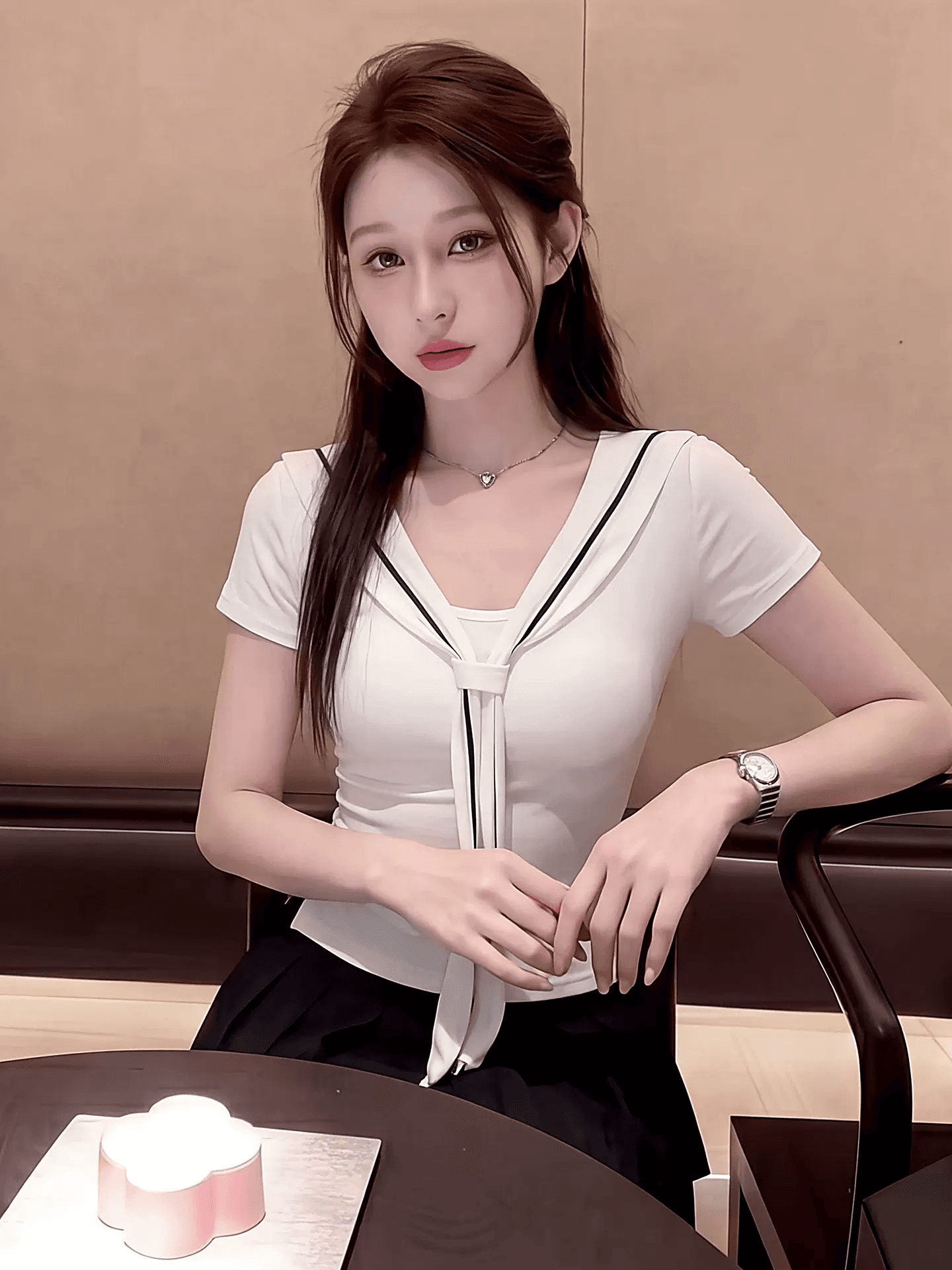 40 1 1 오스트리아 세대 서울 좋은 면 220 그램 학원 스타일 품격 화이트 긍정적 인 어깨 반팔 이미지 2