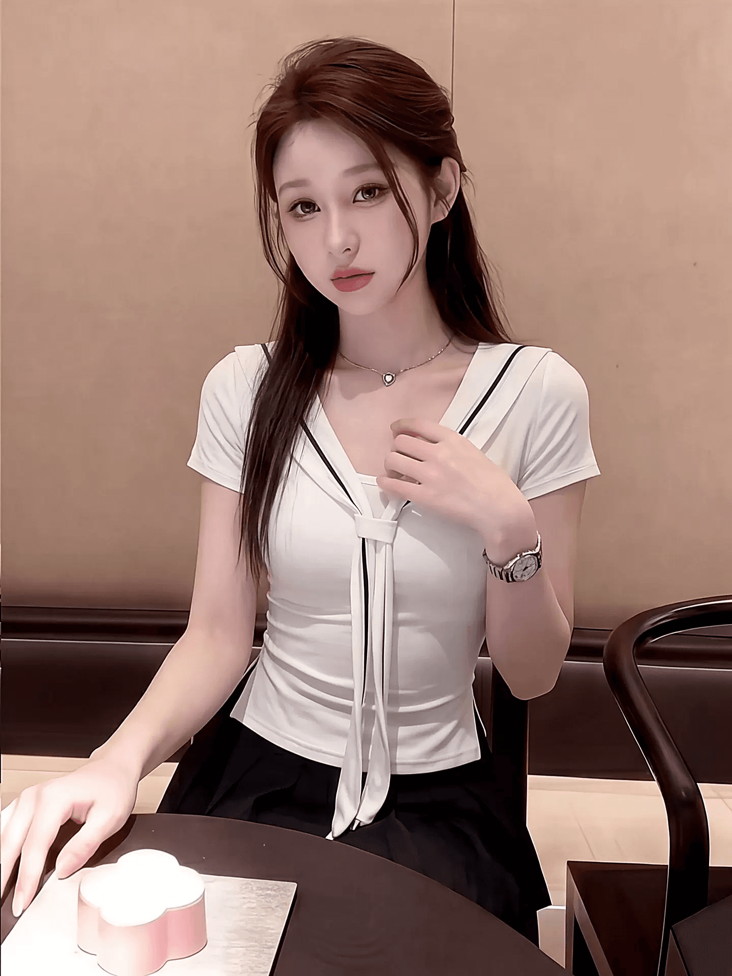 40 1 1 오스트리아 세대 서울 좋은 면 220 그램 학원 스타일 품격 화이트 긍정적 인 어깨 반팔 상세 이미지 2