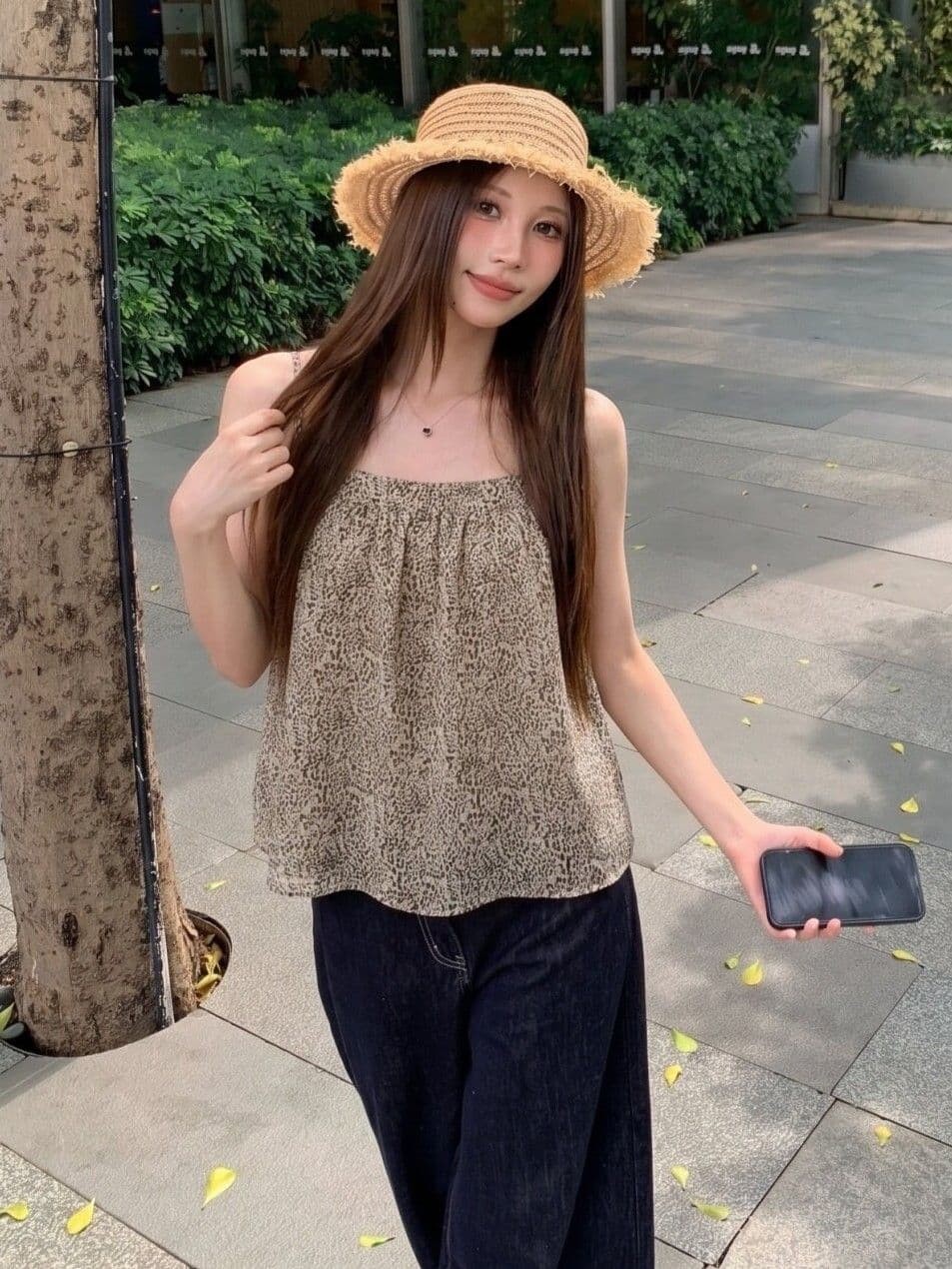 한 부서 레트로 레오파드 무늬 슬립 민소매 조끼 여성 여름 새로운 순수한 욕망 바람 인사이드 가져 가라. 도루 센스 작은 대중 핫걸 맨위 상세 이미지 5