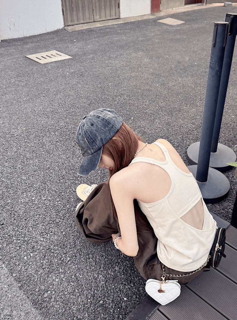 kumikumi 핫걸 바람 화이트 V넥 주름 조끼 슬립 여성 여름 새로운 연령 감소 슬림해 보이는 외출용 맨위 상세 이미지 10