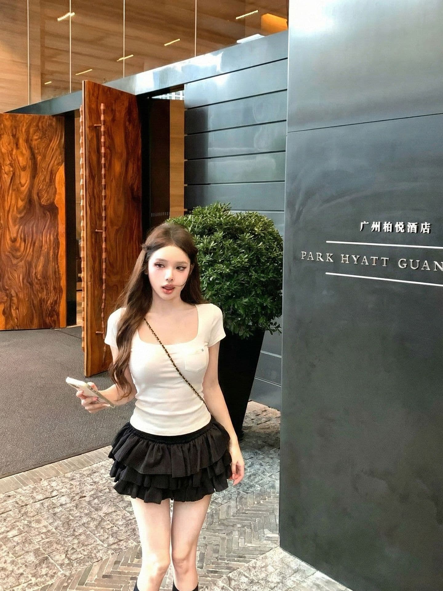 화이트 주머니 광장 칼라 반팔 티셔츠 여성 여름 몸매 가꾸기 허리 수축 핫걸 다용도 긍정적 인 어깨 슬림해 보이는 쇼트 스타일 작은 맨위 상세 이미지 14