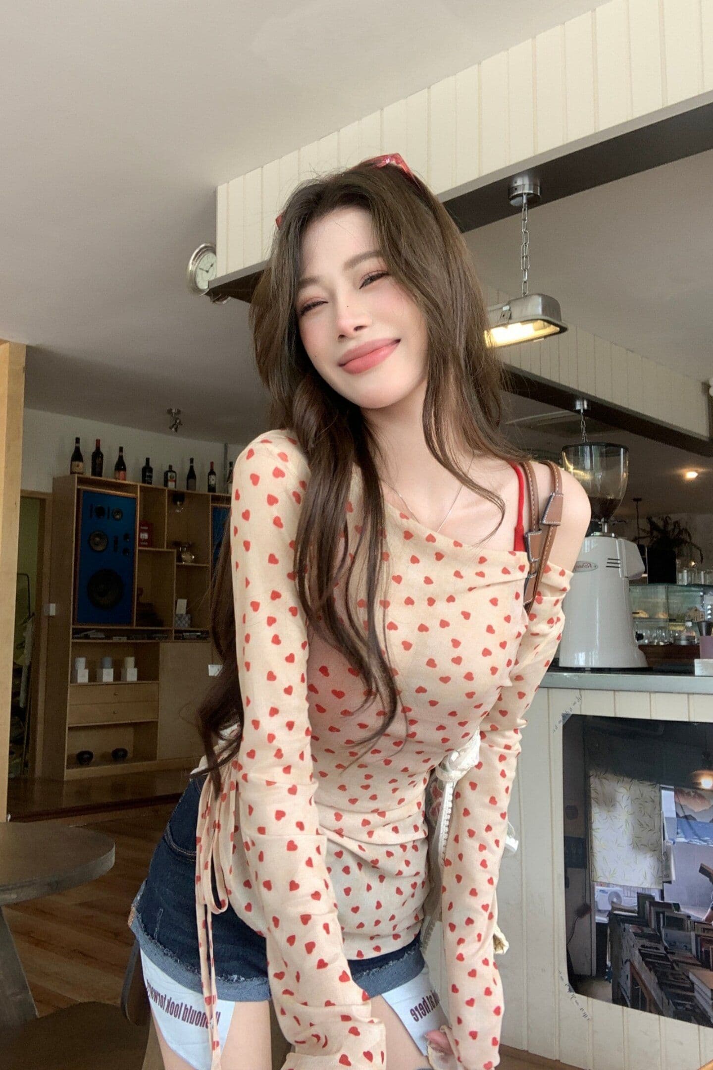 원본 가슴 패드 핫걸 하트 망사 티셔츠 인사이드 가져 가라. 행침 목 조끼 여성 여름 해변가 휴가 바람 태국 사람 스타일 상세 이미지 8