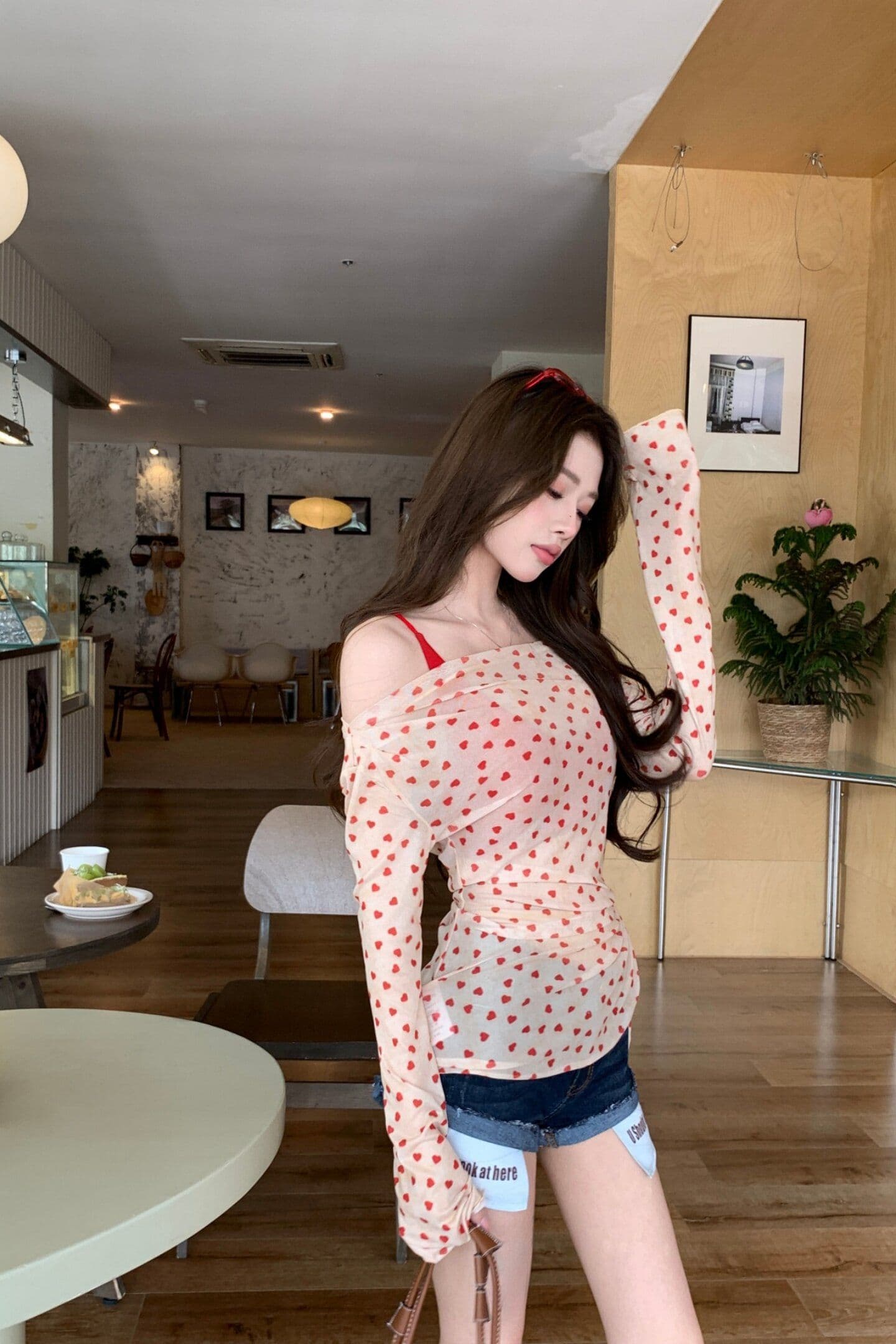 원본 가슴 패드 핫걸 하트 망사 티셔츠 인사이드 가져 가라. 행침 목 조끼 여성 여름 해변가 휴가 바람 태국 사람 스타일 상세 이미지 16