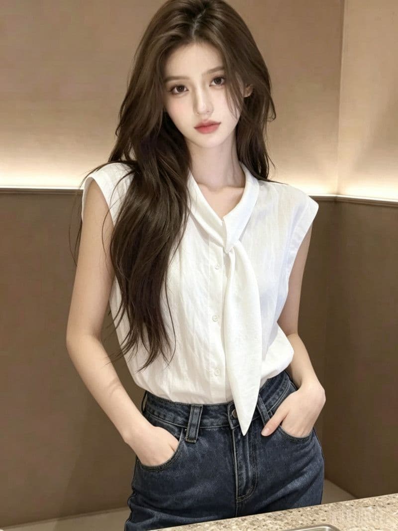 폴리 에스터 브로케이드 주름 원본 천 이후 패키지 한 부서 부드러운 품격 여성 셔츠 여름 화이트 작은 날다 소매 다용도 맨위