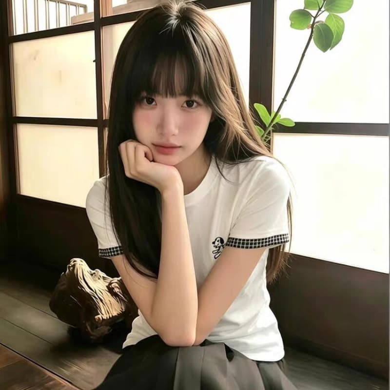 40 면 1 1 오스트리아 세대 서울 220 그램 자수 네리 가게 천 아메리칸 강아지 자수 반팔 이미지 5