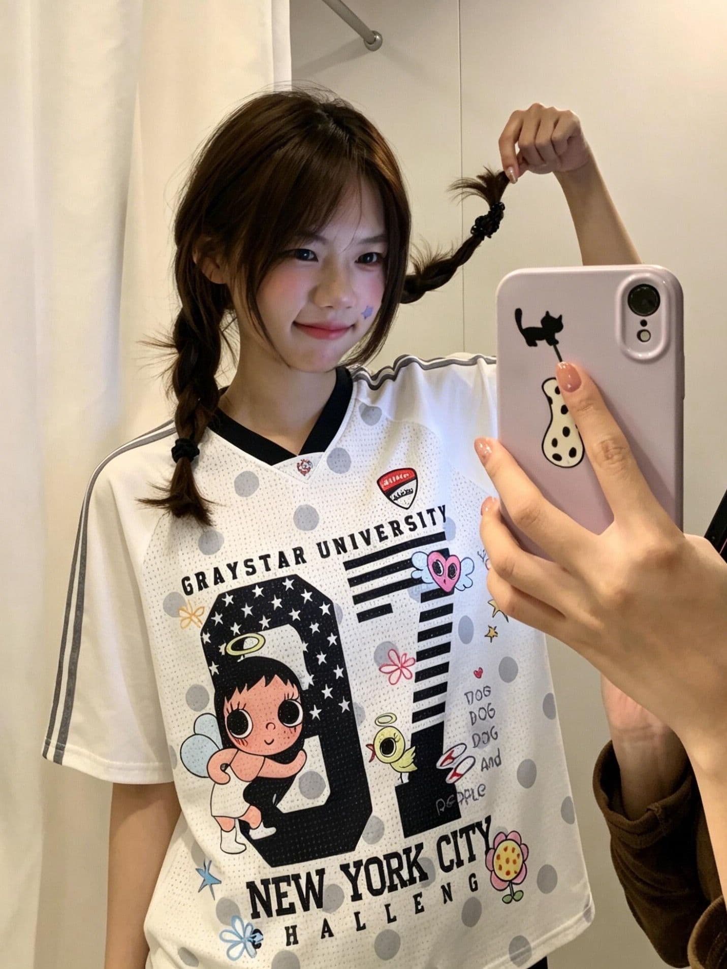 원본 명중 이사회 좋은 품질 원본 네클라인 광저우 원단 V넥 반팔 티셔츠 여성
