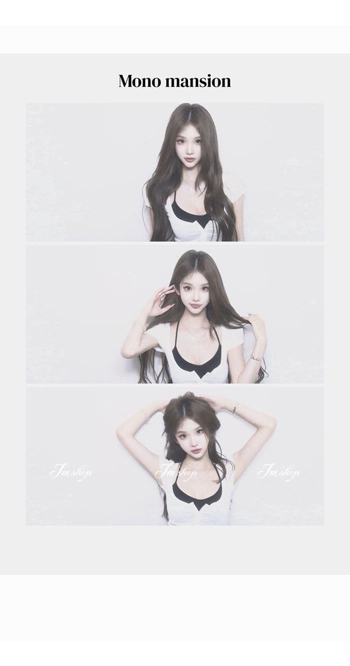 양모 대 u 칼라 비스듬한 진자 허리 수축 핫걸 단추 티셔츠 순수한 욕망 행침 목 니트 슬립 플리츠 스커트 여름 투피스 세트 상세 이미지 6
