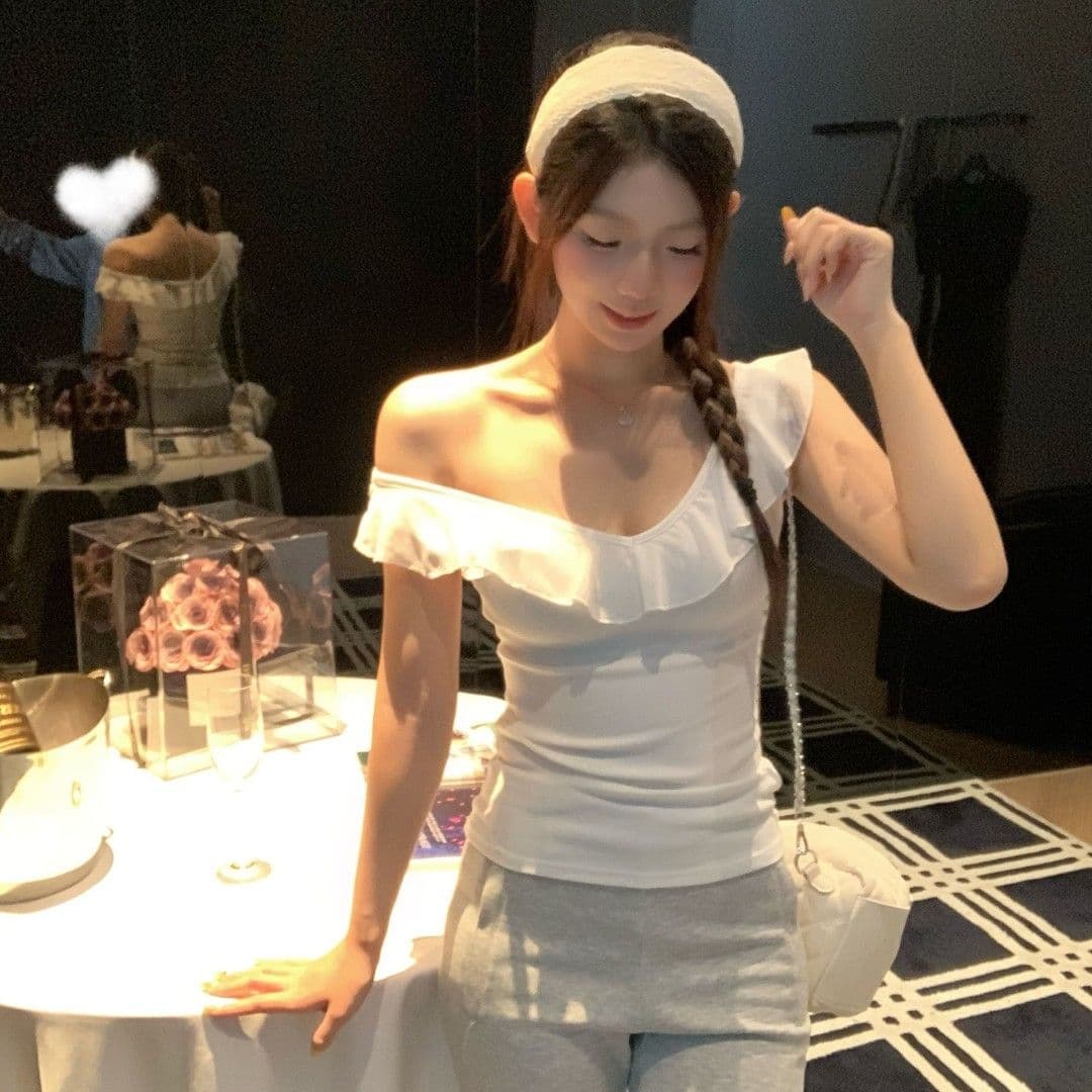 사람들 면 260 그램 양면 V넥 순수한 욕망 인기 티셔츠 오프숄더 디자인 슬림해 보이는 맨위