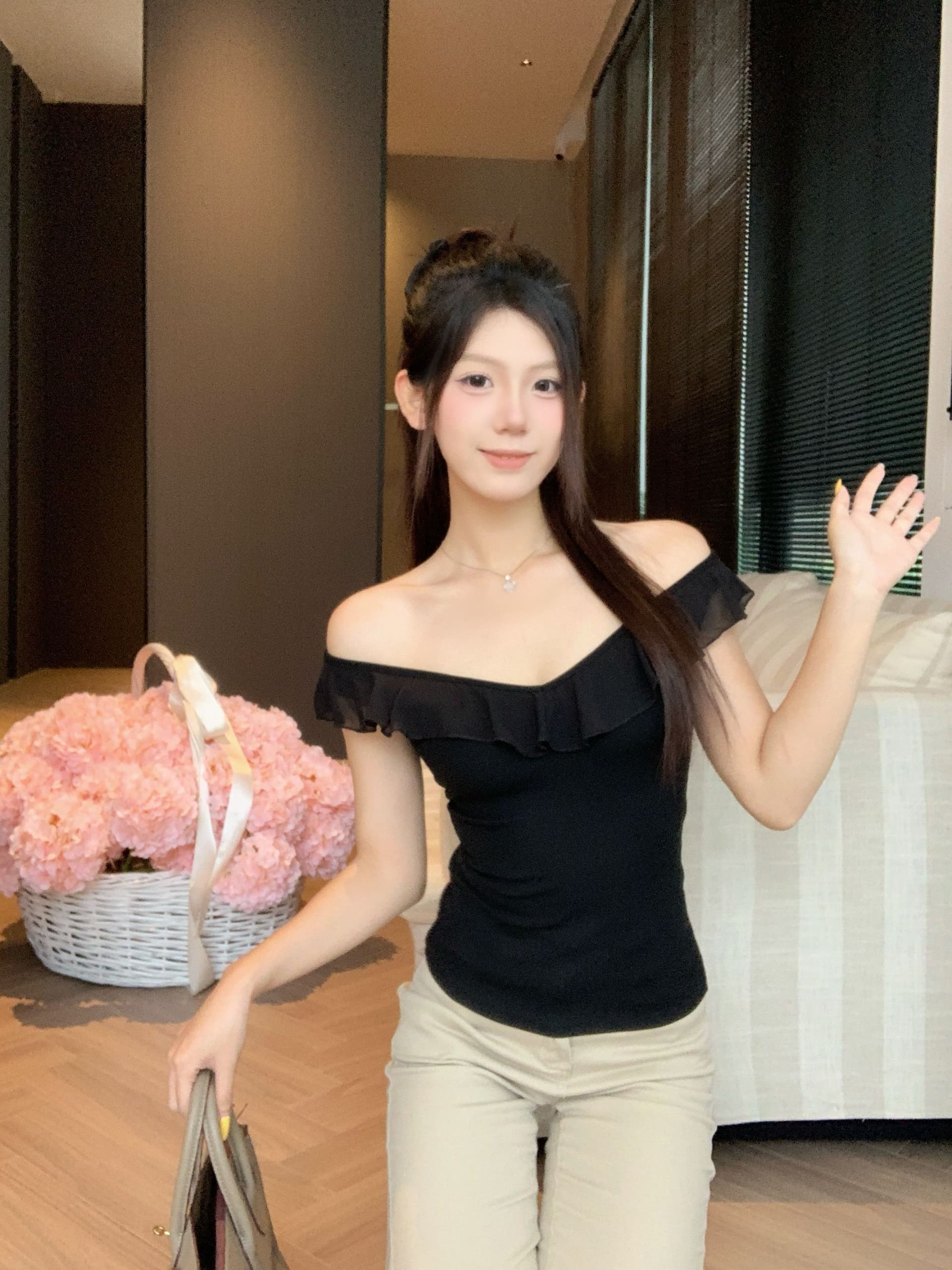 사람들 면 260 그램 양면 V넥 순수한 욕망 인기 티셔츠 오프숄더 디자인 슬림해 보이는 맨위 상세 이미지 6