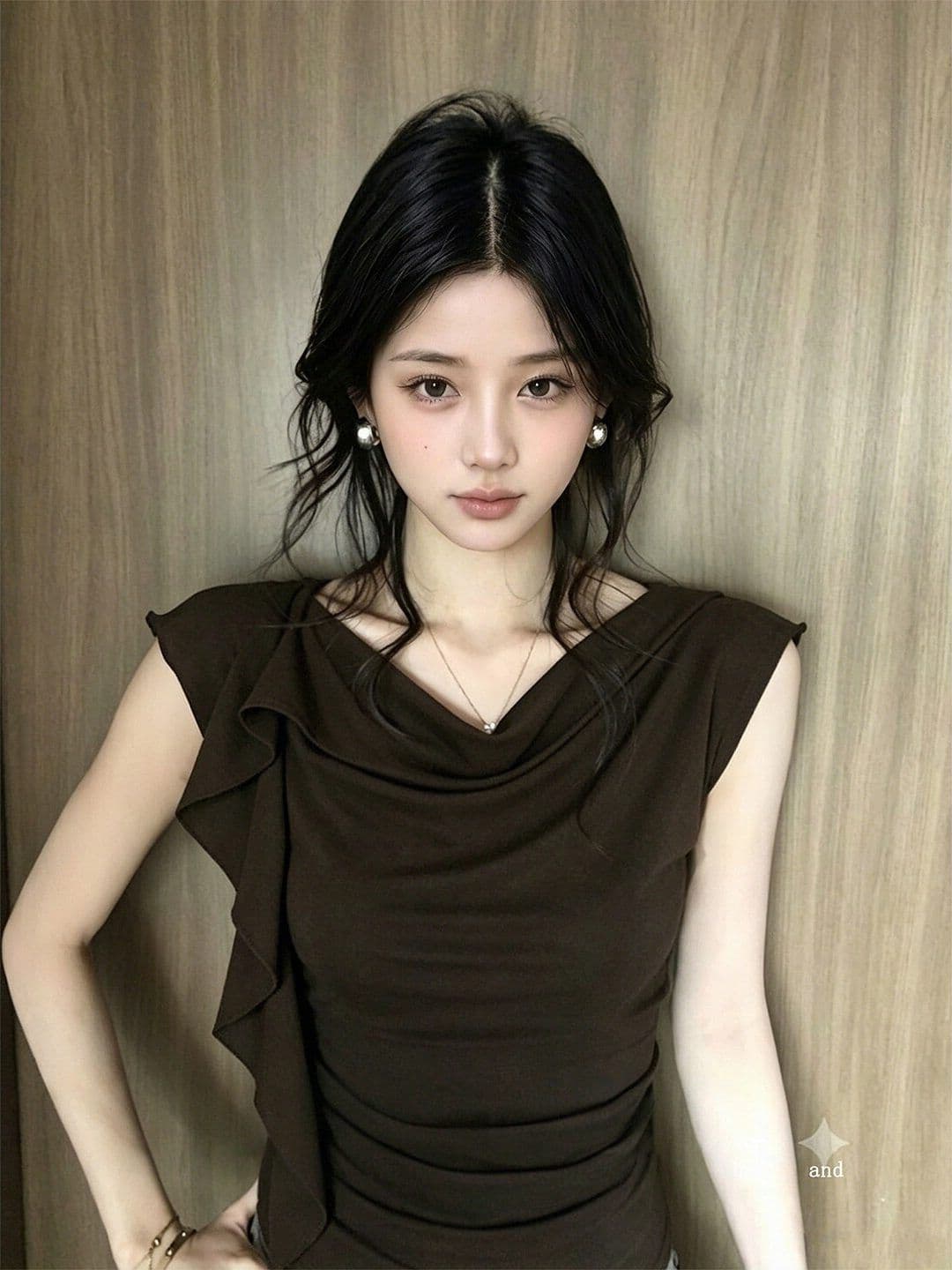 1 1 와 사고 방식 260 그램 흔들다 칼라 여성 여름 품격 프랑스식 작은 대중 절묘한 다용도 반팔 맨위 상세 이미지 1