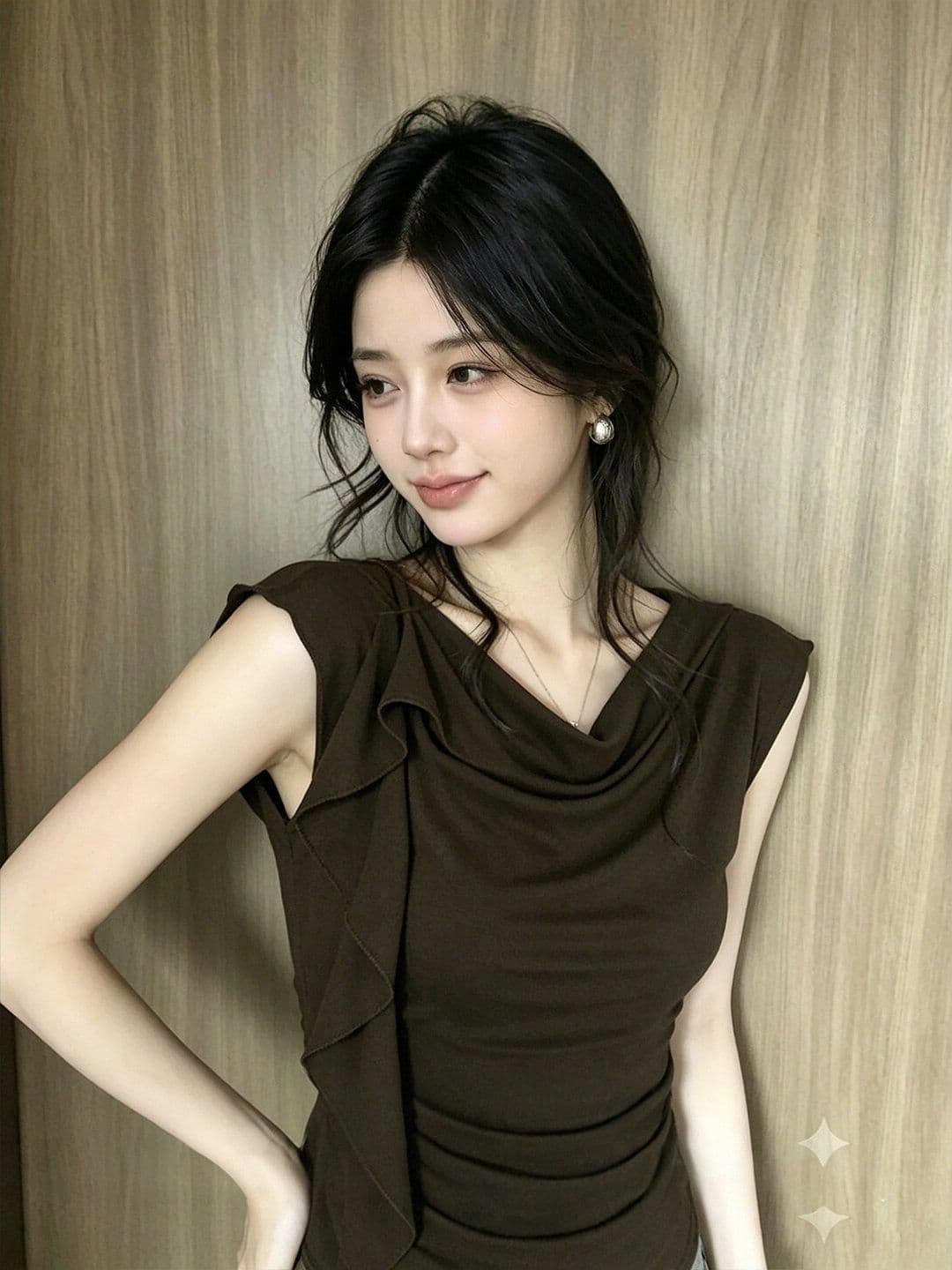 1 1 와 사고 방식 260 그램 흔들다 칼라 여성 여름 품격 프랑스식 작은 대중 절묘한 다용도 반팔 맨위 상세 이미지 2