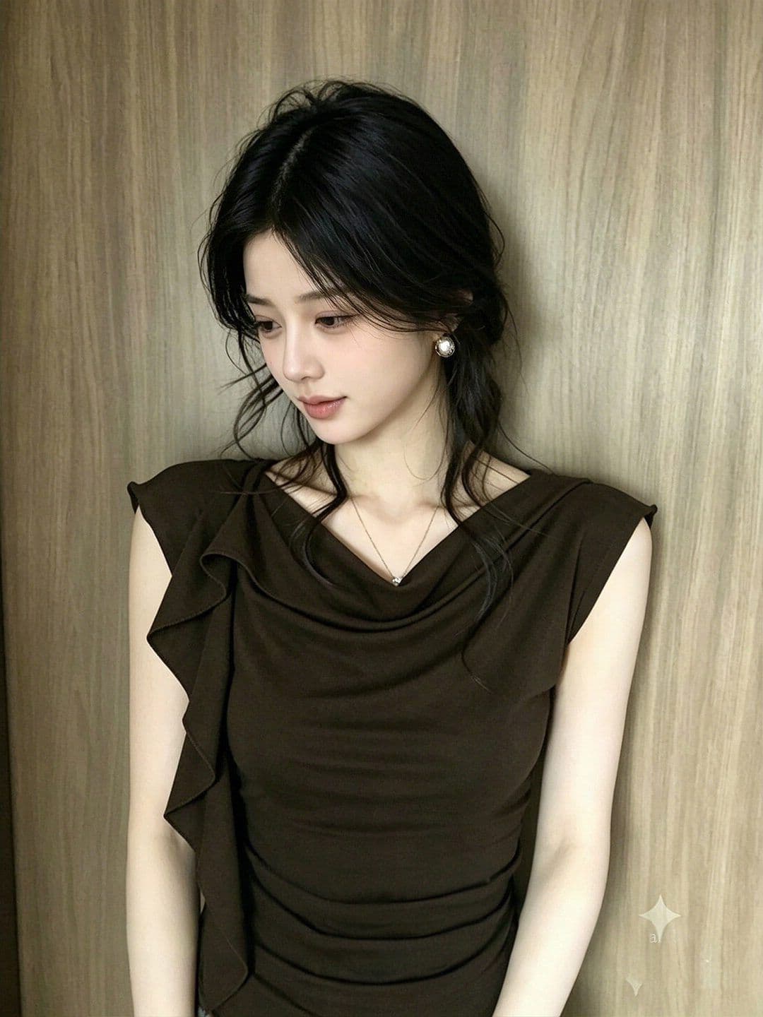1 1 와 사고 방식 260 그램 흔들다 칼라 여성 여름 품격 프랑스식 작은 대중 절묘한 다용도 반팔 맨위 상세 이미지 4