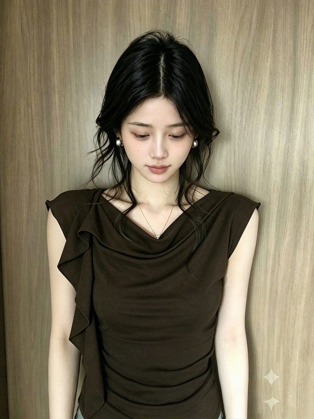1 1 와 사고 방식 260 그램 흔들다 칼라 여성 여름 품격 프랑스식 작은 대중 절묘한 다용도 반팔 맨위 상세 이미지 5