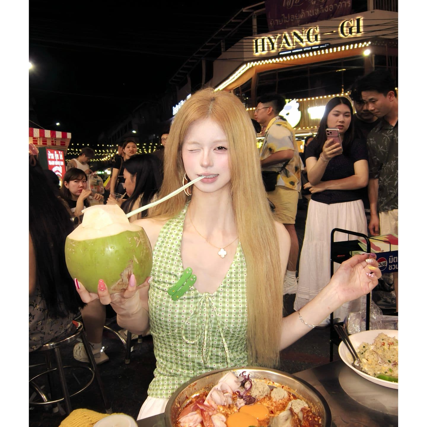 원본 것 핫걸 V넥 녹색 행침 목 슬립 맨위 도파민 ins 조끼 이미지 4