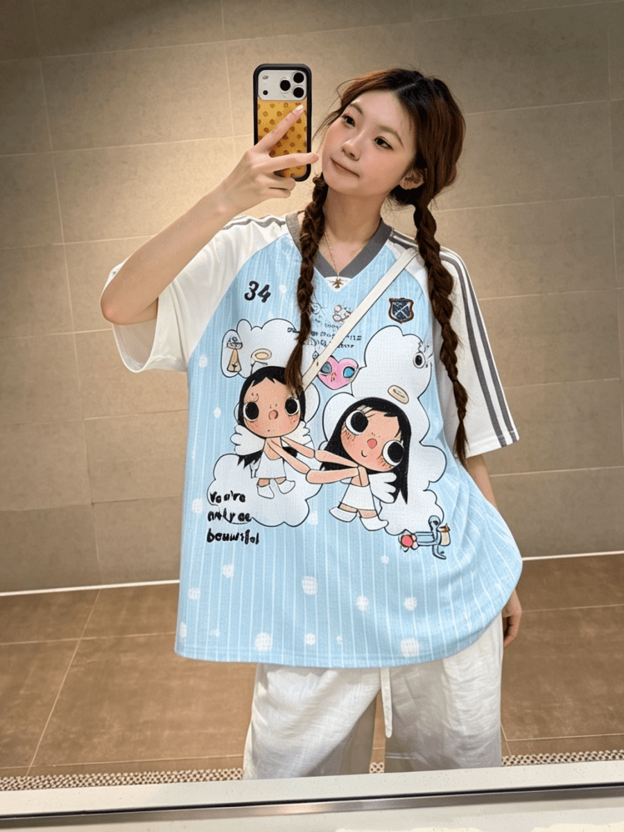 광저우 원본 원단 리브 칼라 리본 트리플 바 비 프린트 바 패키지 칼라 전체 다림질 생방송 품질 이미지 2
