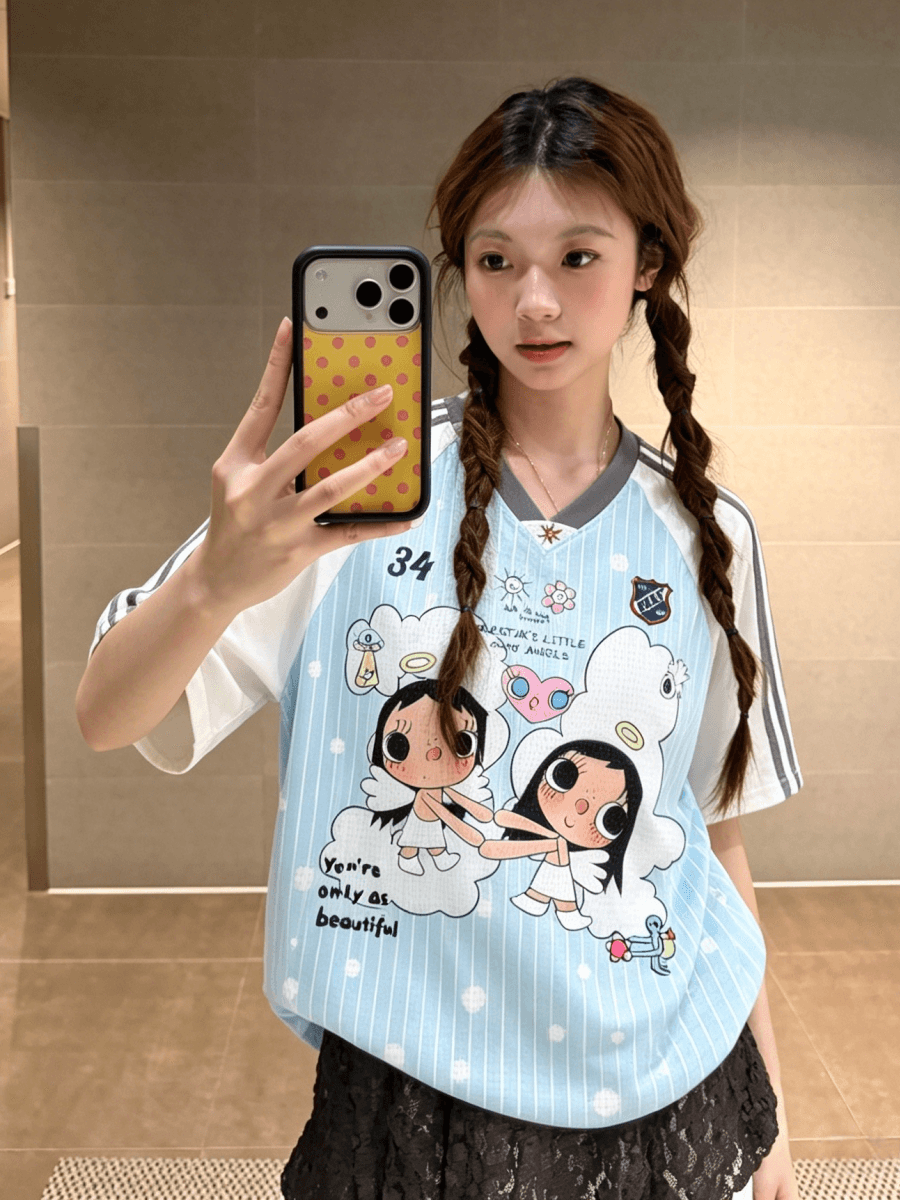 광저우 원본 원단 리브 칼라 리본 트리플 바 비 프린트 바 패키지 칼라 전체 다림질 생방송 품질 상세 이미지 1