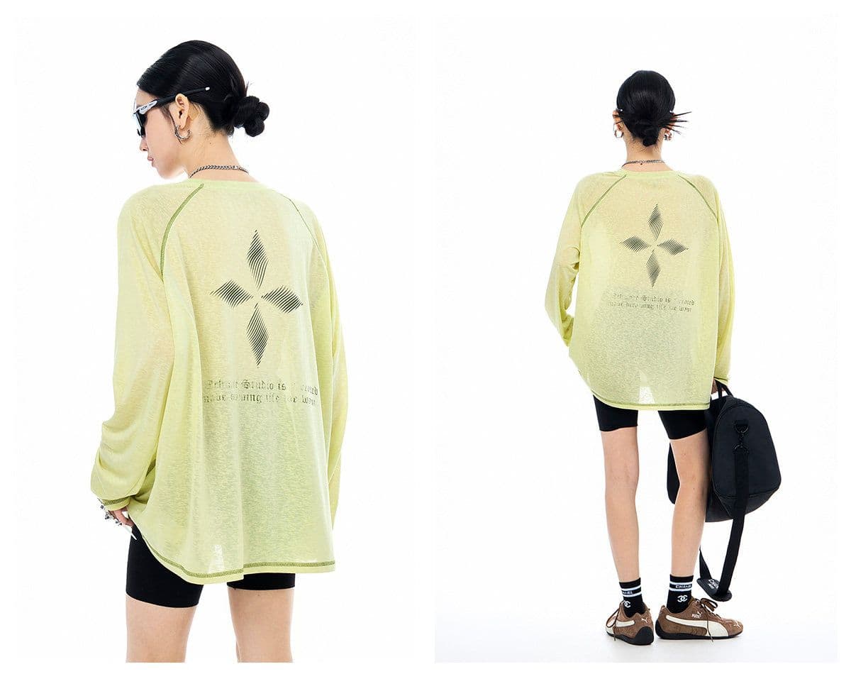자외선 차단 의류 원단 대나무 마디 리브 블라우스 맨위 물리학 자외선 차단 긴팔 티셔츠 여성 차가운 센스 여름 마이크로 ~을 통해 이미지 2