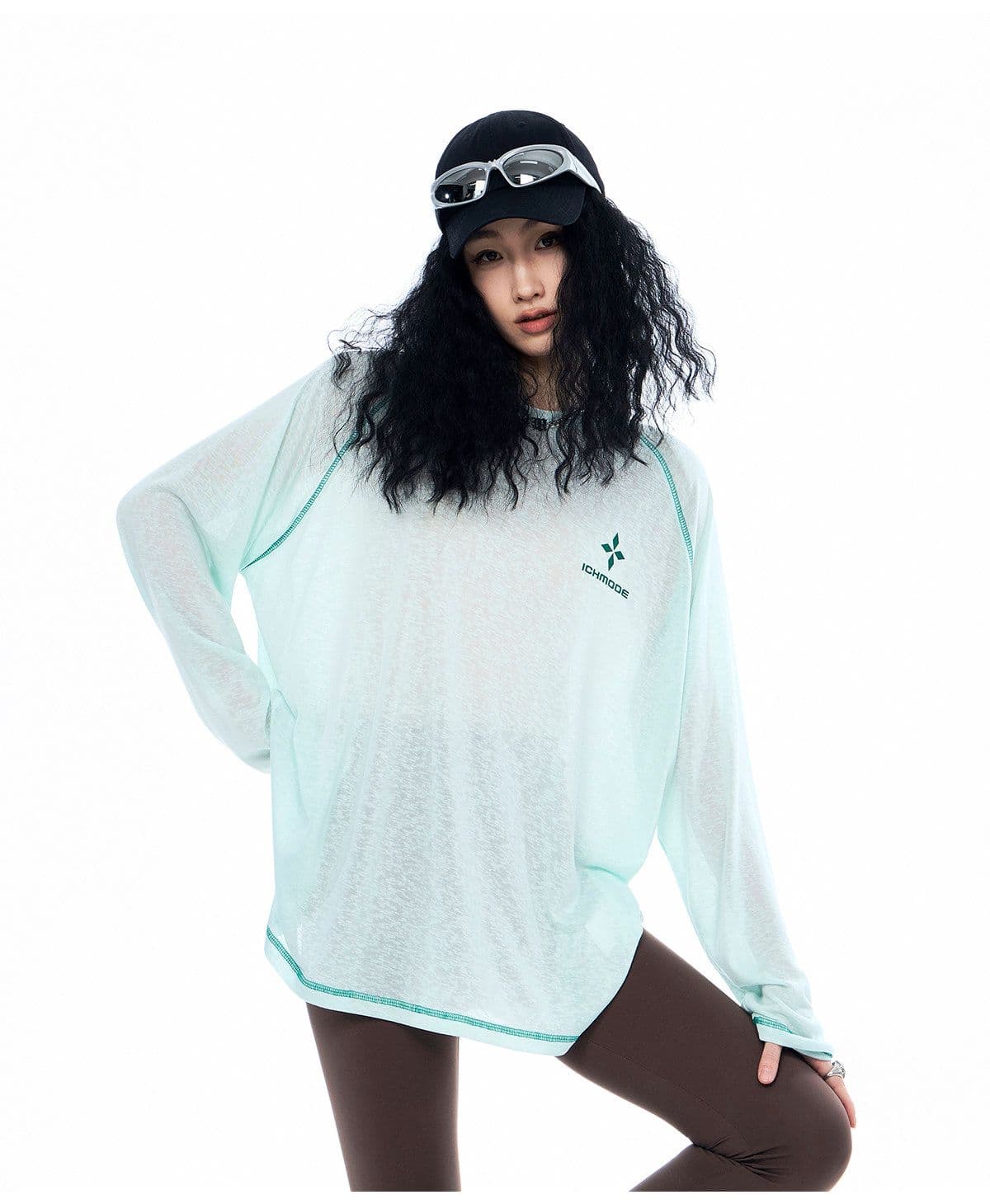 자외선 차단 의류 원단 대나무 마디 리브 블라우스 맨위 물리학 자외선 차단 긴팔 티셔츠 여성 차가운 센스 여름 마이크로 ~을 통해 상세 이미지 7