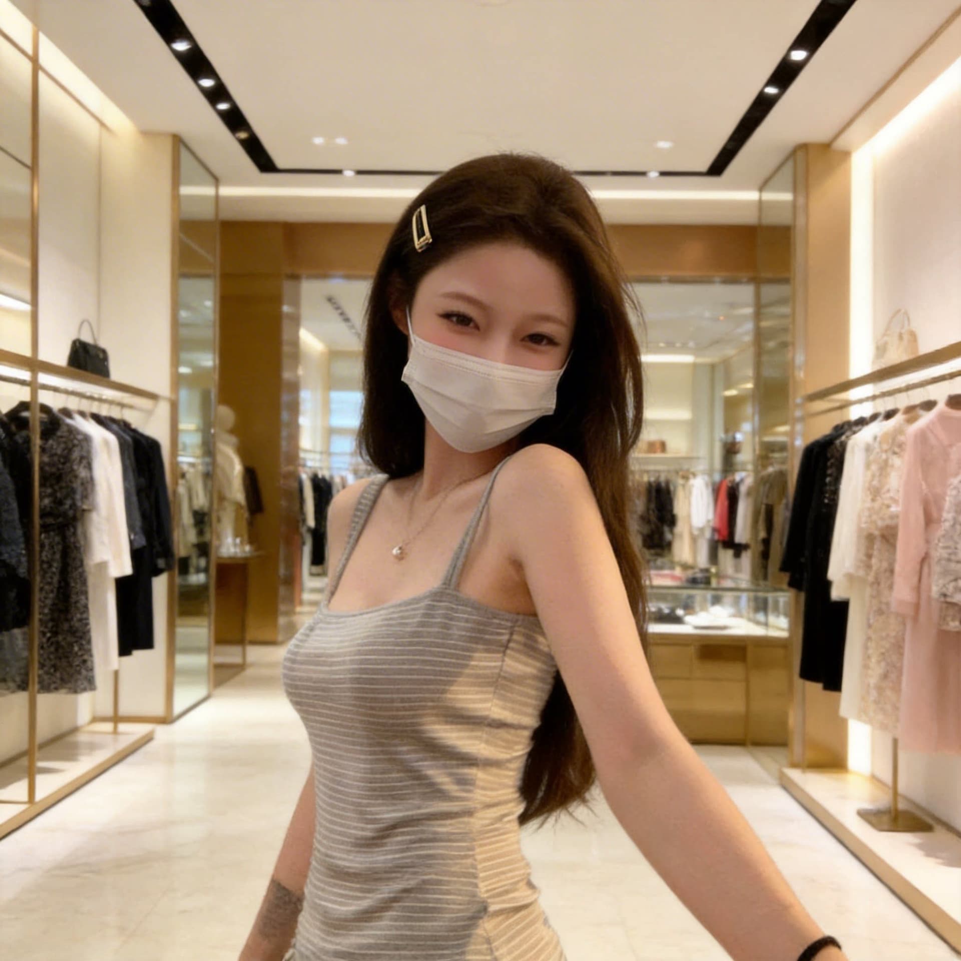 한국 스타일 섹시함 스트라이프 몸매 가꾸기 와이드 어깨끈 조끼 슬립 여성 여름 핫걸 쇼트 스타일 작은 대중 민소매 외출용 맨위 이미지 3