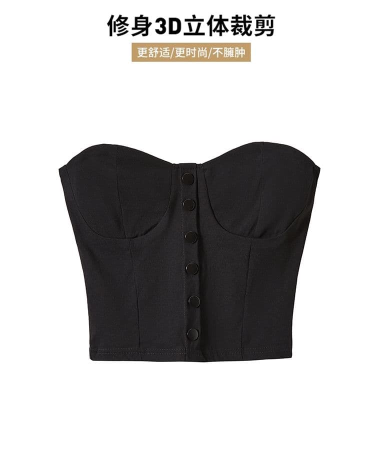 실사 흔들어서 톤 주간 고양이 품질 섹시함 포장 가슴 맨위 여성 보트넥 오프숄더 타이트 디스플레이 가슴 조끼 상세 이미지 5