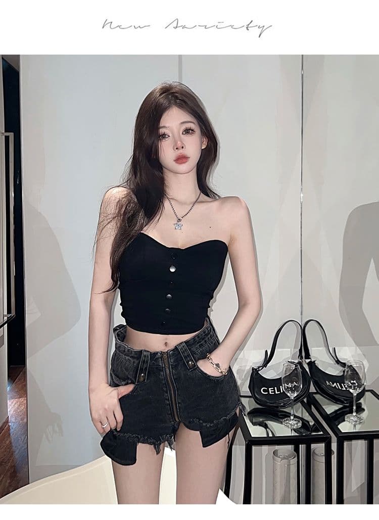 실사 흔들어서 톤 주간 고양이 품질 섹시함 포장 가슴 맨위 여성 보트넥 오프숄더 타이트 디스플레이 가슴 조끼 상세 이미지 13