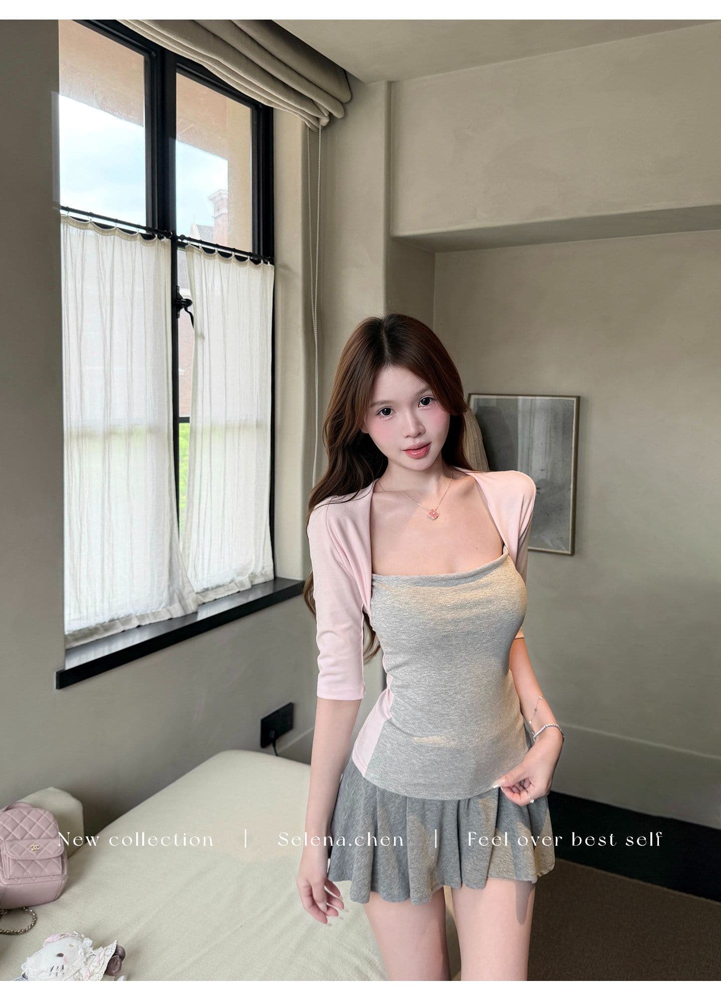 260 그램 사람들 면 페이크 레이어드 중간 소매 티셔츠 여성 여름 몸매 가꾸기 슬림해 보이는 디자인 센스 다용도 캐주얼 맨위 트렌디 상세 이미지 6